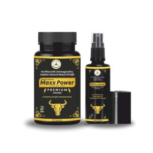 MAXX POWER (Capsules & Spray Oil Combo): For Boosting Stamina & Power In Men