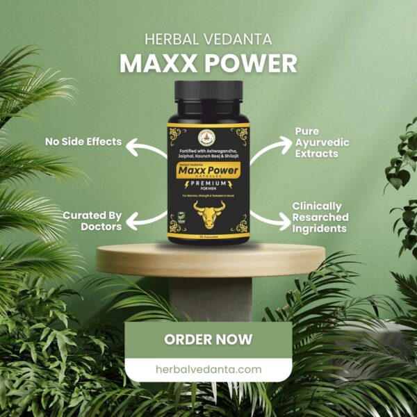 MAXX POWER CAPSULES BY HERBAL VEDANTA: For Boosting Stamina & Power In Men - Image 2