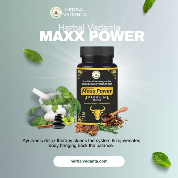 MAXX POWER CAPSULES BY HERBAL VEDANTA: For Boosting Stamina & Power In Men - Image 3